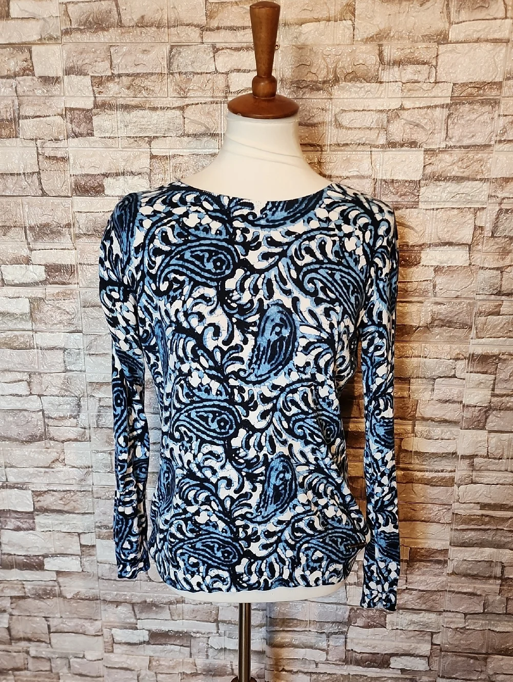 Michael Michael Kors Long Sleeve Paisley Print Swester